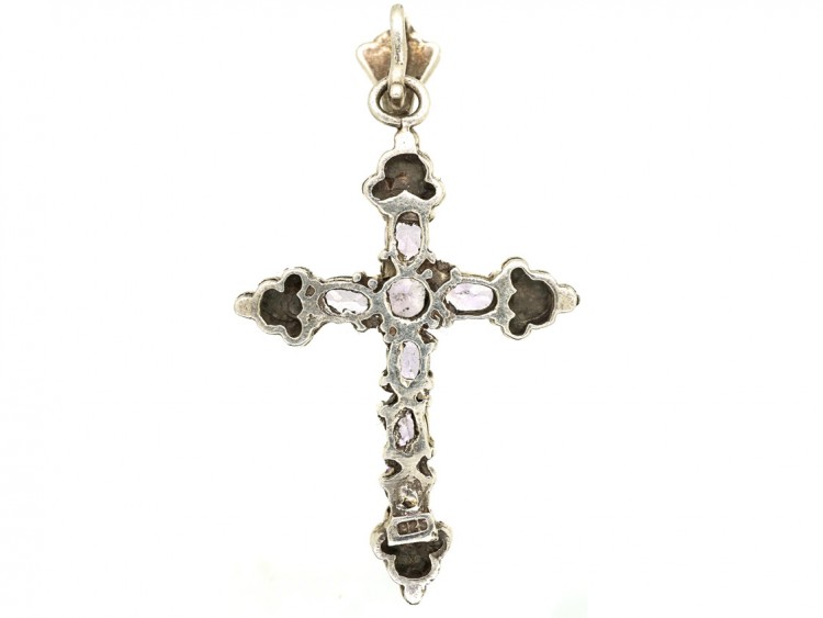 Silver, Amethyst & Marcasite Cross Pendant