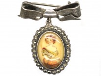 Silver & Marcasite Miniature Brooch With Bow Top
