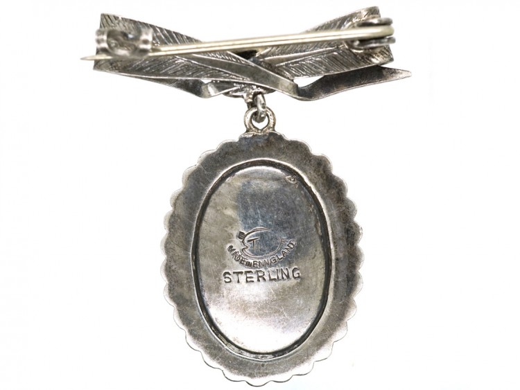 Silver & Marcasite Miniature Brooch With Bow Top