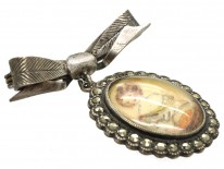 Silver & Marcasite Miniature Brooch With Bow Top