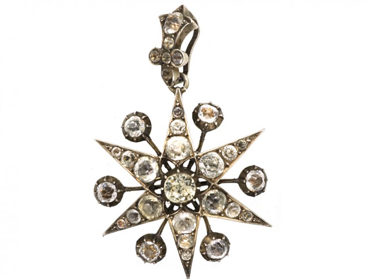 Victorian Silver & Paste Star Pendant