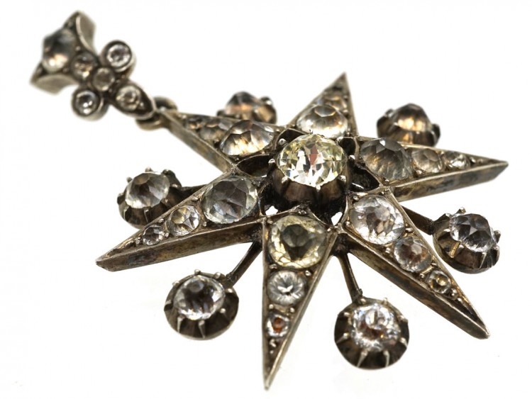Victorian Silver & Paste Star Pendant