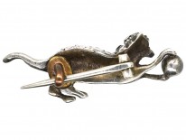 Edwardian Silver & Paste Terrier & Ball Brooch
