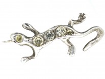 Small Silver & Paste Lizard Brooch