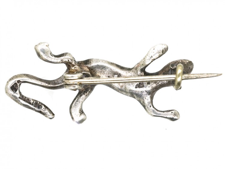 Small Silver & Paste Lizard Brooch