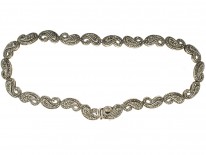 1950s Silver & Marcasite Paisley Design Collar