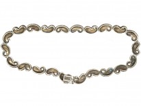 1950s Silver & Marcasite Paisley Design Collar