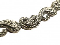 1950s Silver & Marcasite Paisley Design Collar