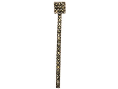 Silver & Marcasite Drop Pendant