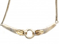Silver, Mother of Pearl & Marcasite Cheetah Head's Necklace