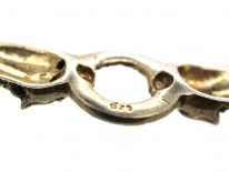 Silver, Mother of Pearl & Marcasite Cheetah Head's Necklace