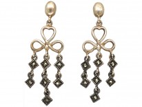 Silver & Marcasite Triple Drop Earrings