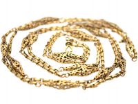 Early Victorian 9ct Gold Lantern Link Guard Chain