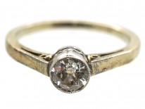 Art Deco 18ct White Gold & Platinum Solitaire Diamond Ring