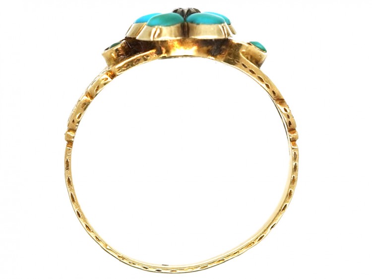 Regency 15ct Gold & Turquoise Forget Me Not Ring
