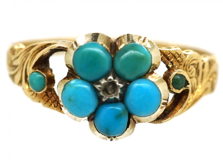 Regency 15ct Gold & Turquoise Forget Me Not Ring