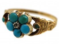 Regency 15ct Gold & Turquoise Forget Me Not Ring