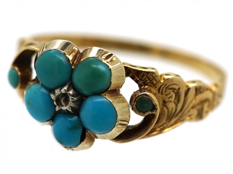 Regency 15ct Gold & Turquoise Forget Me Not Ring