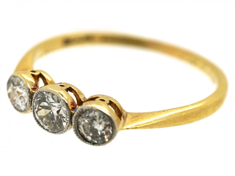 18ct Gold & Platinum Three Stone Diamond Ring