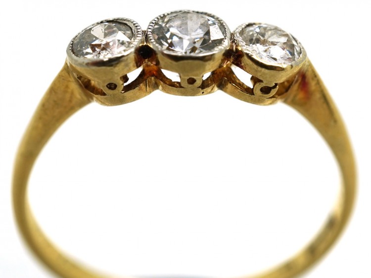 18ct Gold & Platinum Three Stone Diamond Ring