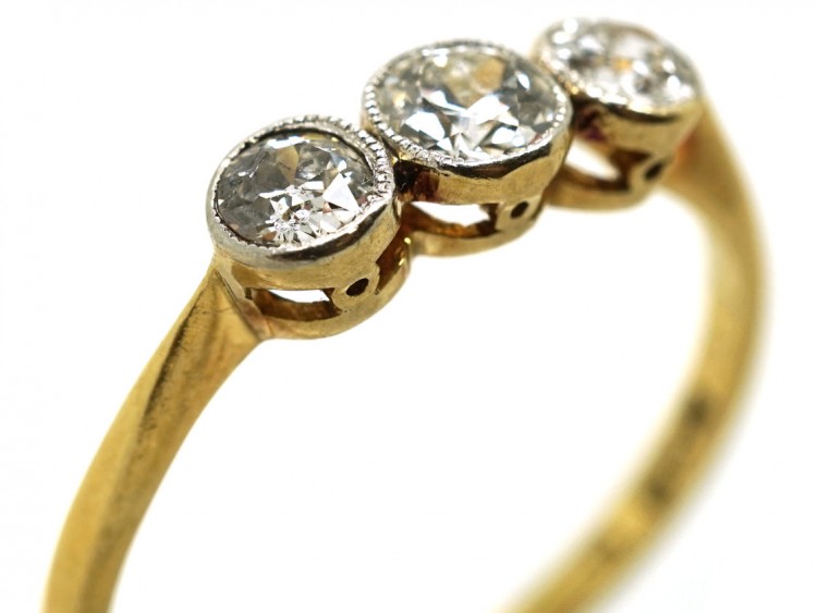 18ct Gold & Platinum Three Stone Diamond Ring