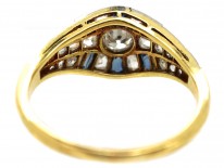 French Art Deco Sapphire & Diamond Ring
