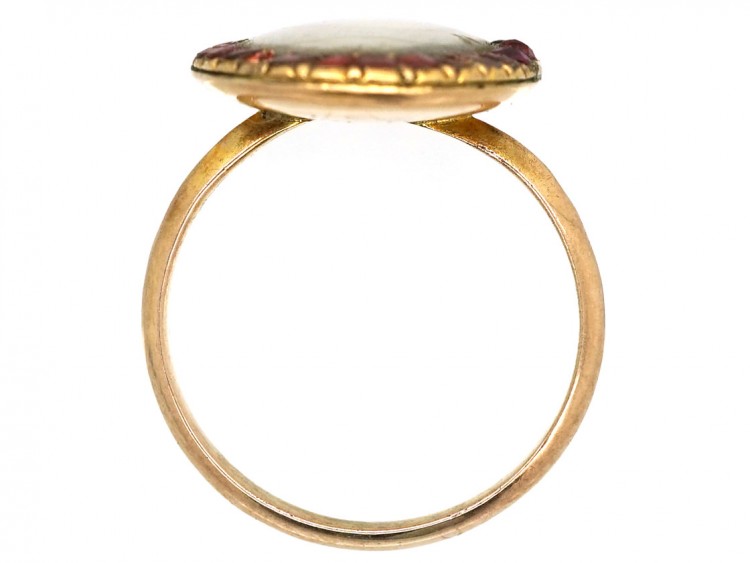 Georgian Gold Memorial Ring With Two Doves