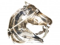 Silver & Marcasite Horse Head Brooch