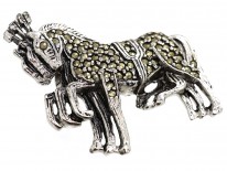 Silver & Marcasite Three Circus Horse's Brooch