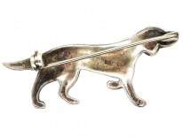 Silver & Marcasite Hunting Dog Brooch