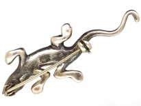Silver & Marcasite Lizard Brooch