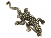 Silver & Marcasite Lizard Brooch