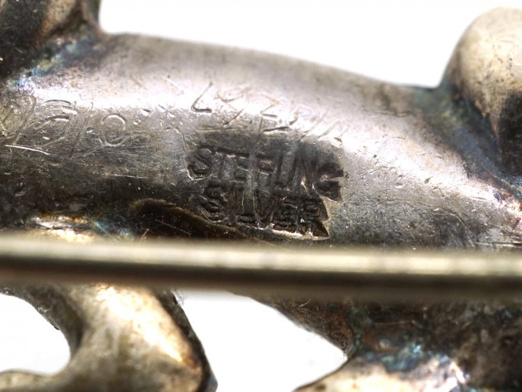 Silver & Marcasite Lizard Brooch