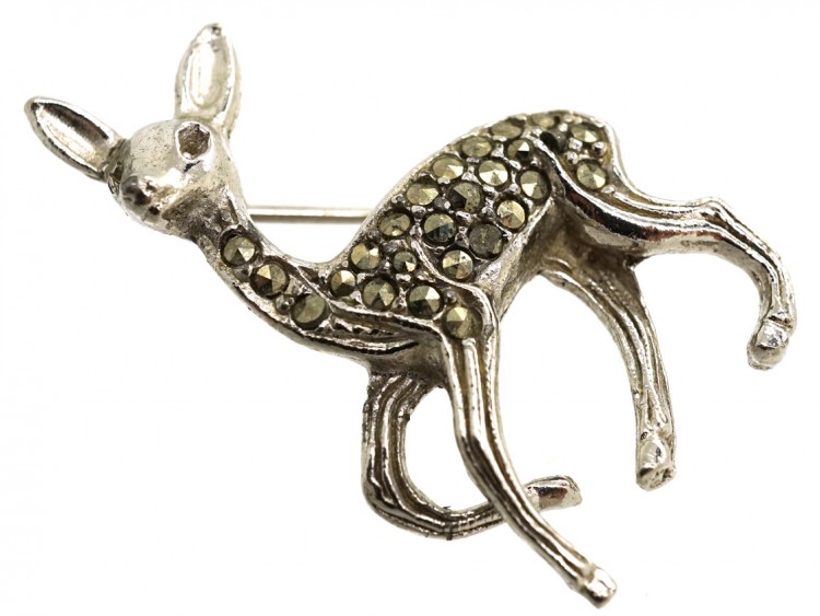 Silver & Marcasite Bambi Brooch