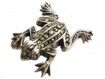 Silver & Marcasite Frog Brooch