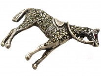 Silver & Marcasite Racehorse Brooch