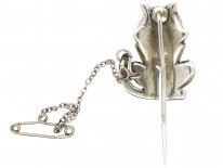 Silver, Marcasite & Paste Leopard Tie Pin
