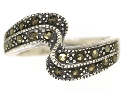 Silver & Marcasite Wave Design Ring