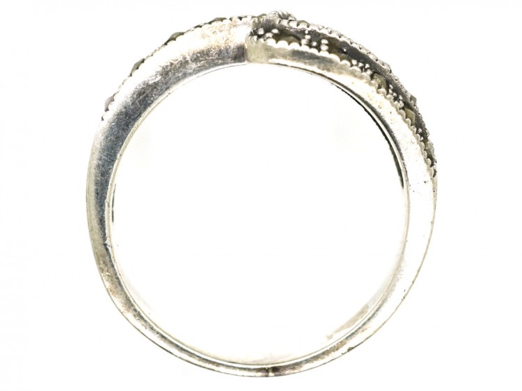 Silver & Marcasite Wave Design Ring