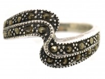 Silver & Marcasite Wave Design Ring