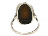 Silver, Marcasite & Tiger's Eye Oval Ring