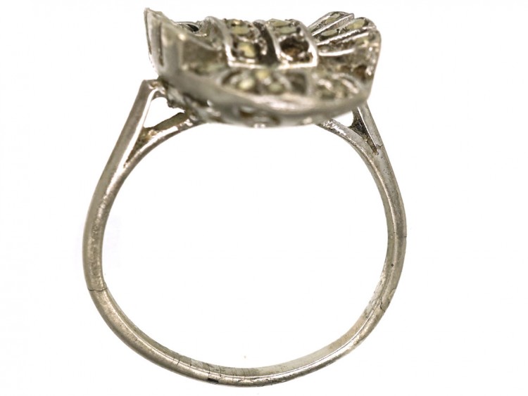 Art Deco Silver & Marcasite Oval Ring