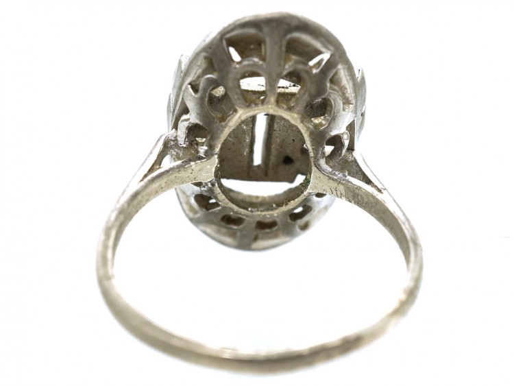 Art Deco Silver & Marcasite Oval Ring