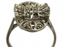 Art Deco Silver & Marcasite Oval Ring