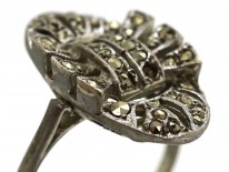 Art Deco Silver & Marcasite Oval Ring