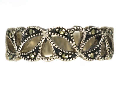 Silver & Marcasite Half Eternity Openwork Ring