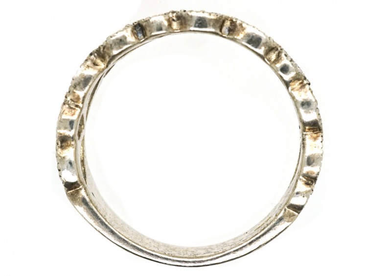 Silver & Marcasite Half Eternity Openwork Ring