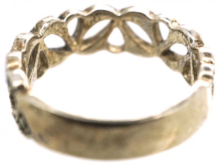 Silver & Marcasite Half Eternity Openwork Ring