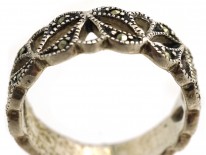 Silver & Marcasite Half Eternity Openwork Ring