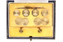 Art Deco 9ct Gold Dress Set In Original Case